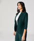 Curved Label Collared Classic Jacket- Green